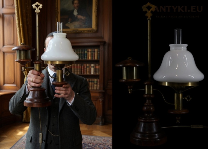 antyczna lampka na biurko